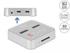 Docking station Delock 1 x M.2 NVMe SSD, 1 x M.2 SATA SSD, SD Express Card Reader, Cloning