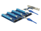 Converter Delock Riser Card PCI Express x1 > 4 x PCIe x16 with 60 cm USB cable