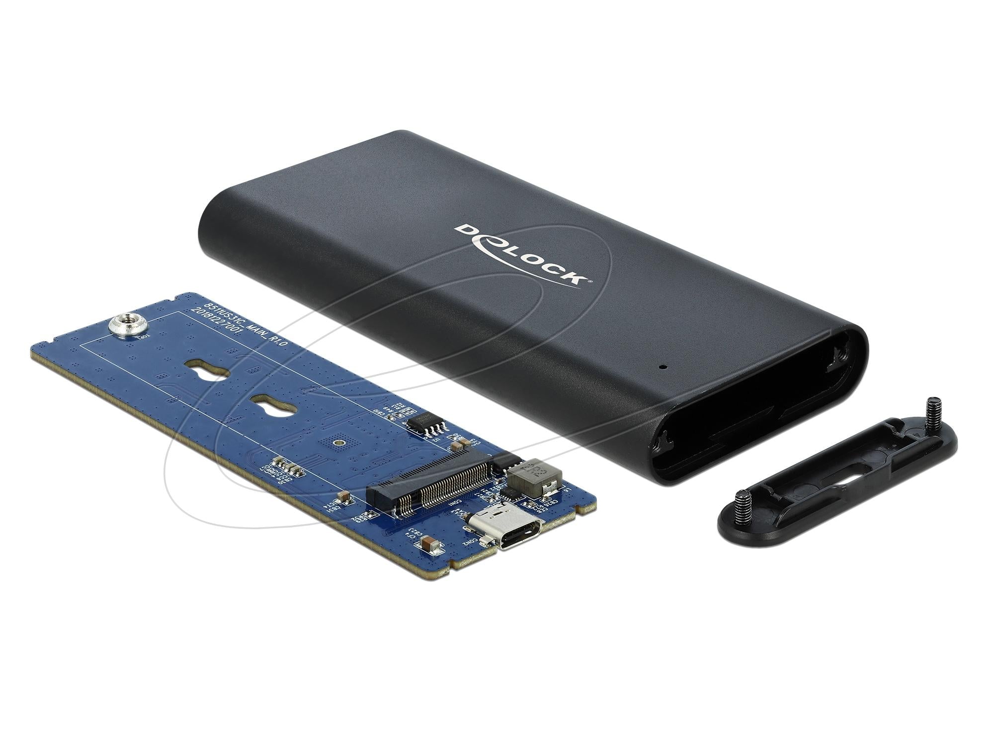 Външно чекмедже Delock за M.2 NVMe PCIe SSD със SuperSpeed USB 10 Gbps (USB 3.1 Gen 2) USB Type-C женски