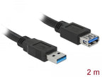 Delock Cable extension shielded USB 3.0 Type-A male > USB 3.0 Type-A female 2.0 m black