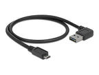 Кабел Delock EASY-USB 2.0 Type-A мъжко angled left / right > USB 2.0 Type Micro-B мъжко 0,5 m