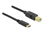 Delock USB-A 2.0 Male to USB-B Male Cable, 2 m, Black