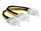 Delock PCI Express 8 pin power cable to 2 x 5¼” for graphics cards, 12V, 15 cm, 82397