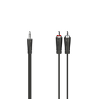 Audio cable HAMA, 3.5 mm jack - 2 x RCA, 1.5m, Black
