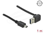 Delock EASY-USB-A 2.0 Male to USB Mini-B Male Cable, 1m, Black