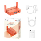 CUDY Travel TR1200 Wireless Router, AC1200, 2 x 10/100 Mbps, USB3.0, Red