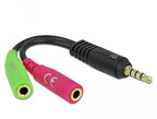 Audio splitter Delock, 3.5mm jack male - 2 x 3.5mm jack female, 10cm