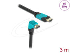 Delock HDMI Cable, 90°, 48 Gbps 8K 60 Hz, 3 m
