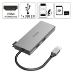 6-Port USB-C Hub, 2 x USB-A, USB-C, HDMI, SD, microSD