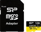 Silicon Power microSDXC Inspire 128GB Memory Card, Class 10, UHS-I U3, V30, A1, A2 with SD Adapter