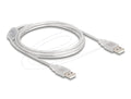 Кабел Delock USB-A мъжко - USB-A мъжко 1.5 m, прозрачен