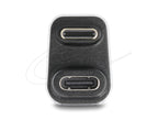 Delock Adapter USB-C male to USB-C female, 180° downward, 40 Gbps PD 3.1 240 W, U-shaped 8K 60 Hz metal