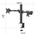 HAMA Adjustable Dual Monitor Desk Mount, 13" - 35", 15 kg, Swivel/Tilt, Black