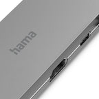 USB-C Hub, 5-Port, 2 x USB-A, 1 x USB-C, 1 x HDMI, 1 x LAN, Grey