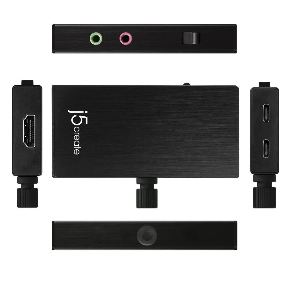 Кепчер адаптер j5 create JVA02, HDMI към USB-C, PD, Черен