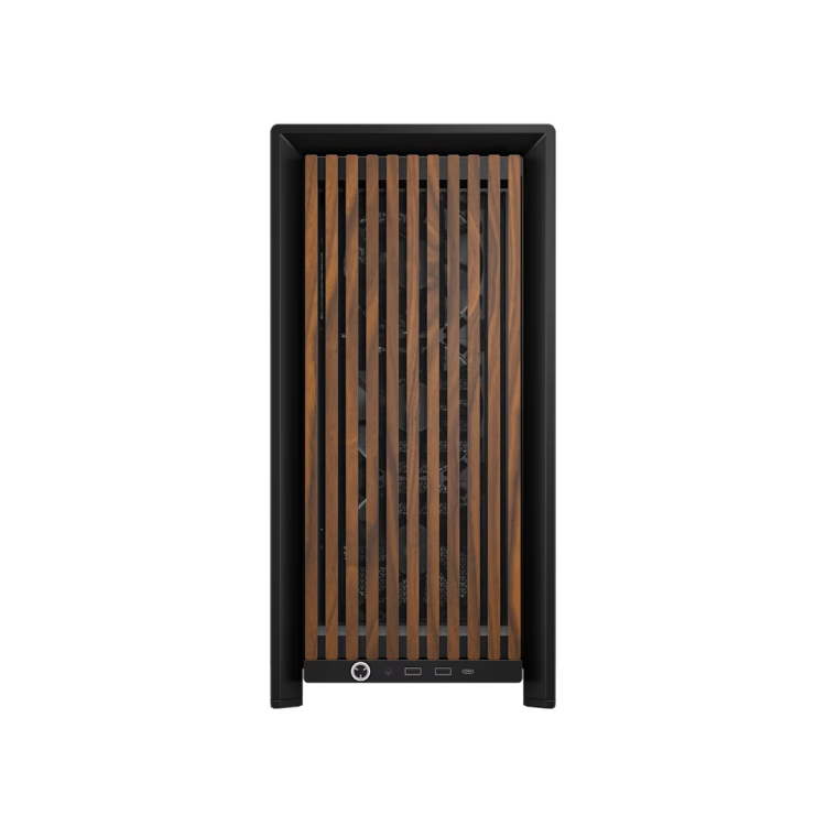Кутия Corsair Frame 4000D Wood RS Mid-Tower - Black/Walnut