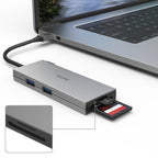 6-Port USB-C Hub, 2 x USB-A, USB-C, HDMI, SD, microSD
