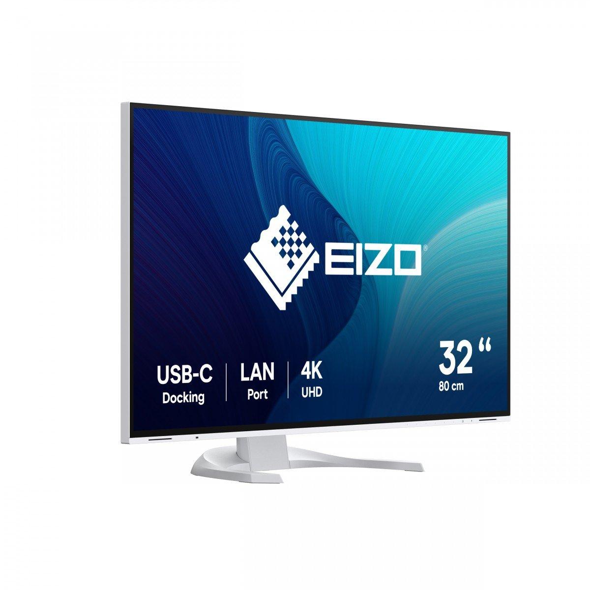 Монитор EIZO FlexScan EV3240X - 32" inch 4K IPS, HDMI, DisplayPort, USB-C, Бял