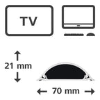 PVC cable concealer channel-100x7x2.1 cm, 220894