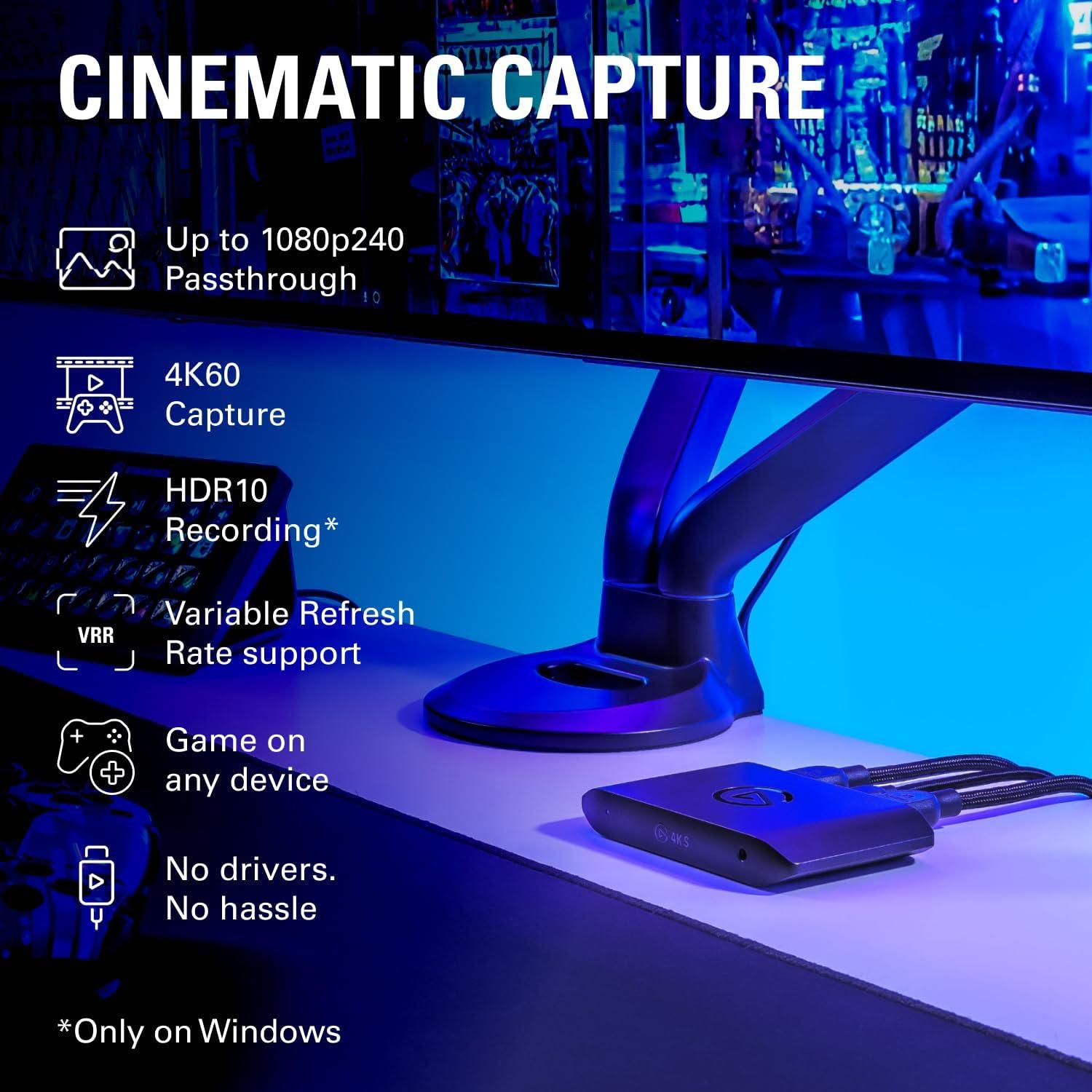 Външен кепчър ELGATO 4K S HDR10, VRR, USB-C