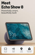 Amazon Echo Show 8 (Gen 4), 8'' visual display, 3D-audio, black