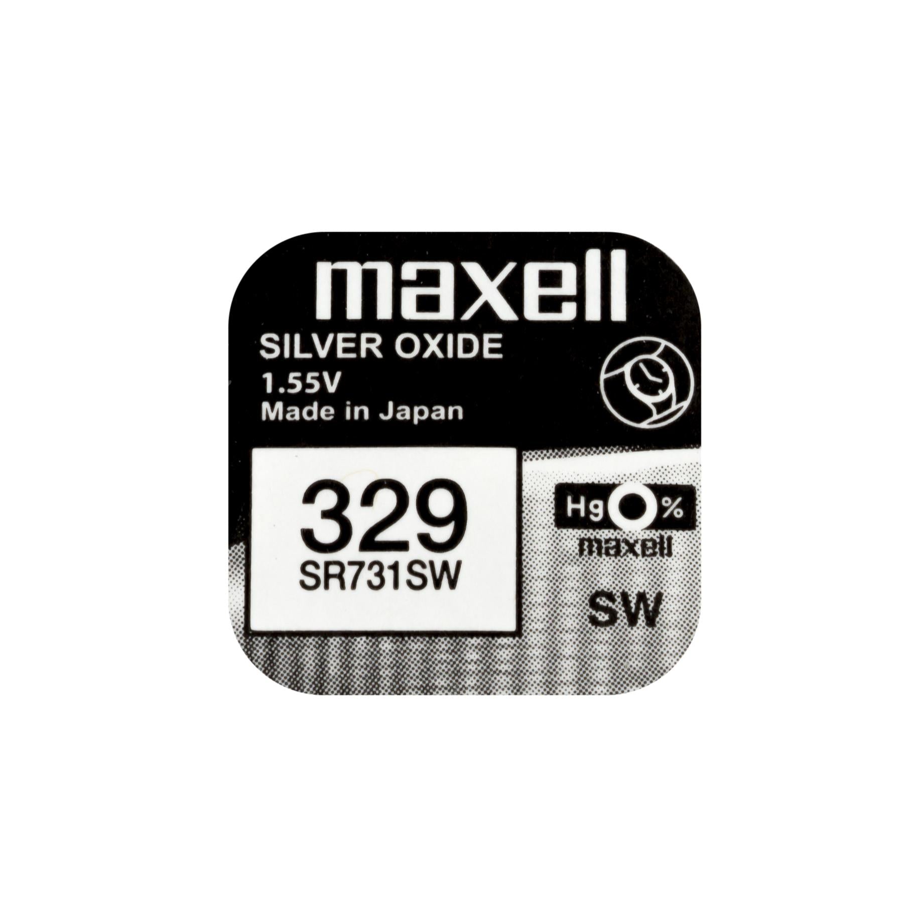 Бутонна батерия сребърна MAXELL SR731 SW / 329/, 1.55V