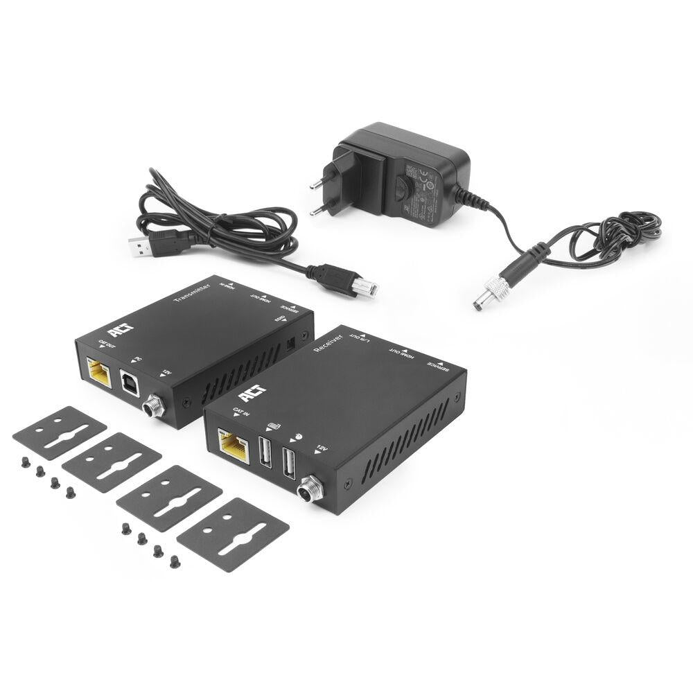 4K HDMI 2.0 KVM  Extender (усилвател), ACT AC7815, усилва сигнал до 70 м по UTP кабел