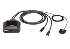 KVM Switch, ATEN US3312, 2-Port, 4K, DisplayPort, USB-C