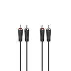 Audio cable HAMA, 2 x RCA male - 2 x RCA male, 1.5m, For CD, Black