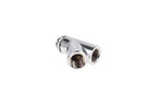 Alphacool Eiszapfen Y-Connector, Rotary, 45°, G1/4 Male to 2 x G1/4 Female, Silver