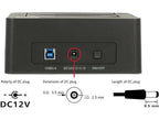 Delock 62661 External Docking Station, for 2.5"/3.5" HDD/SSD, USB 3.0, Clone Function, Black