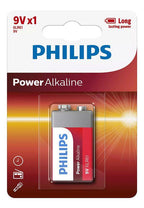 Alkaline battery PHILIPS Power, 6LR61P1B / 10, 6LR61, 9V, 1 piece/blister