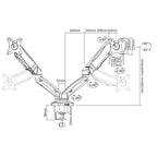 ACT AC8312 Dual Monitor Desk Mount, Adjustable, 13" - 32"