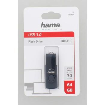 USB памет HAMA Rotate, 64GB, USB 3.0 70 MB/s, Петролно синьо