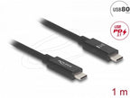 Delock E-Marker USB-C Cable, 80 Gbps, 16K 60 Hz, PD 3.1 240 W, 1 m, black