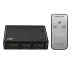 3 Port HDMI Switch ACT, 4K@60Hz, USB, Remote, Black