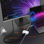 Network Adapter/Hub/ j5create JCA351, Gigabit, 4K HDMI