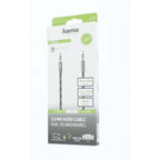 Audio cable HAMA, 3.5mm jack male - 3.5mm jack male, Metal, Gold-plated connectors, 0.75m, Black