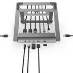 Hama "Connect2Office Stand" USB-C Docking Station, Laptop Stand, 12 Ports