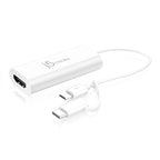 j5create JUA165C Video Adapter, For Android, USB-C/USB-B Male - HDMI Female, White