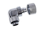 Alphacool Eiszapfen Fitting, Extension, 90°, 16/10mm, G1/4, Silver