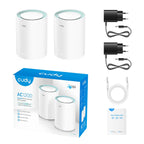 Cudy M1300 Wireless Router, 2-pack, AC1200 Dual Band, 2.4/5 GHz, 300 - 867 Mbps