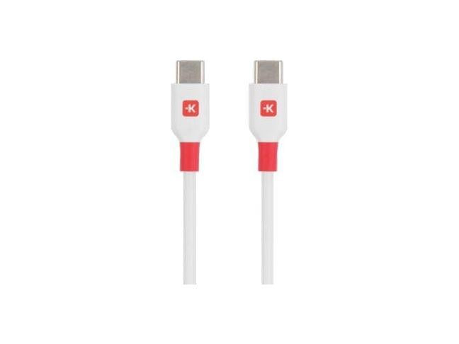 Кабел Skross, USB-C - USB-C мъжко, USB 2.0, 1.2м, Бял