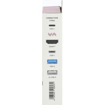 USB-C, 5-портов хъб, 3х USB-A,1x USB-C, HDMI,4К, Черен