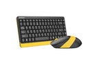 A4TECH Fstyler FG1110 Wireless Keyboard and Mouse Set, Black/Yellow