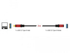 Delock USB-A Male - USB-A Female Extension Cable, 2 m, Premium, Shielded, Black