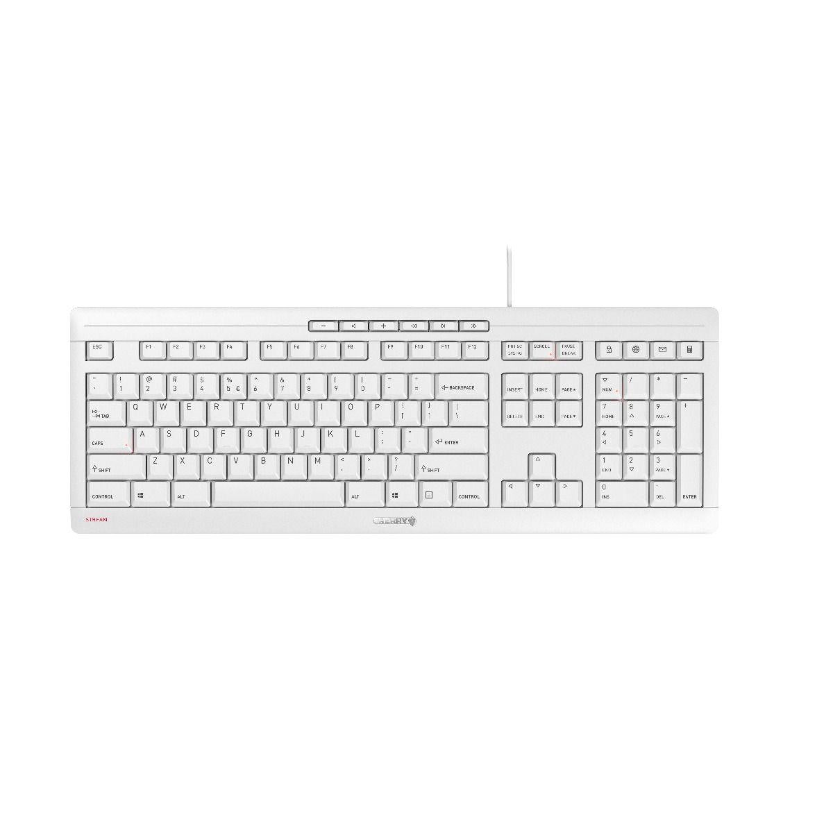 Wired Keyboard CHERRY STREAM, Light Grey
