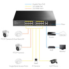 Cudy FS1018PS1 Switch, 16 x 10/100 PoE+ Switch 190W, 2 x Gigabit ports, 1 x SFP Slot