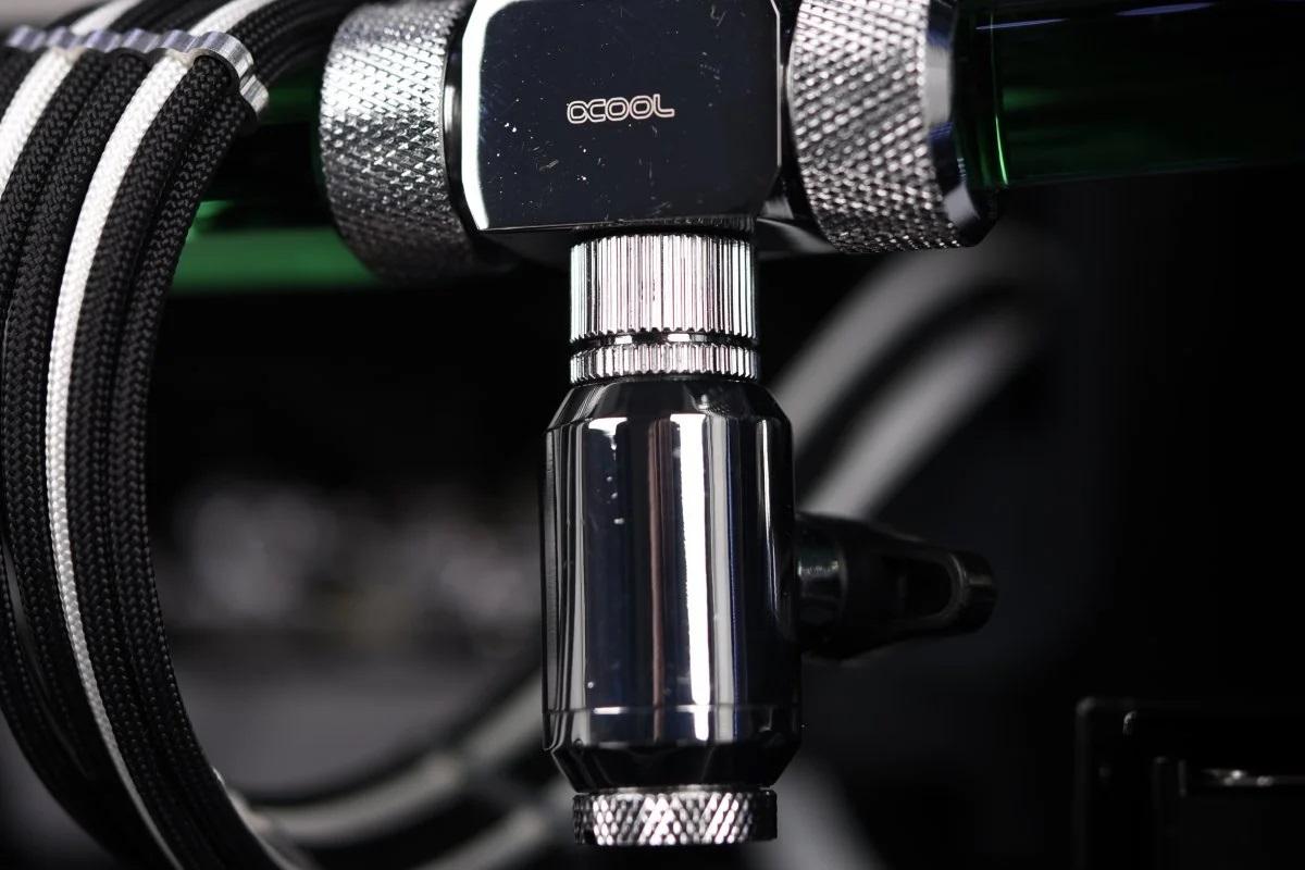 Сферичен кран Alphacool, Вътрешна резба G1/4, Черен мат