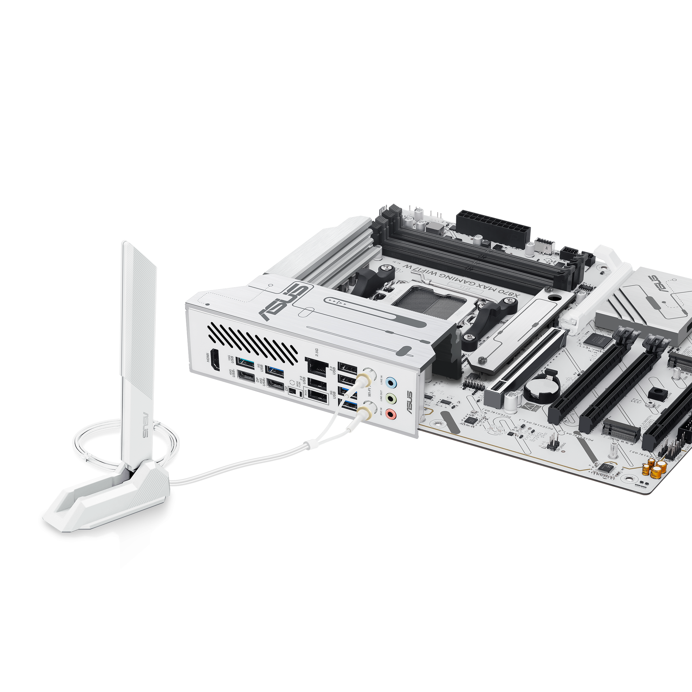 ASUS X870 MAX GAMING WHITE WiFi7 AM5 DDR5 Motherboard